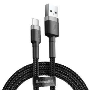 Baseus 1Meter Cafule USB For Type-C 3A Gray+Black Cable