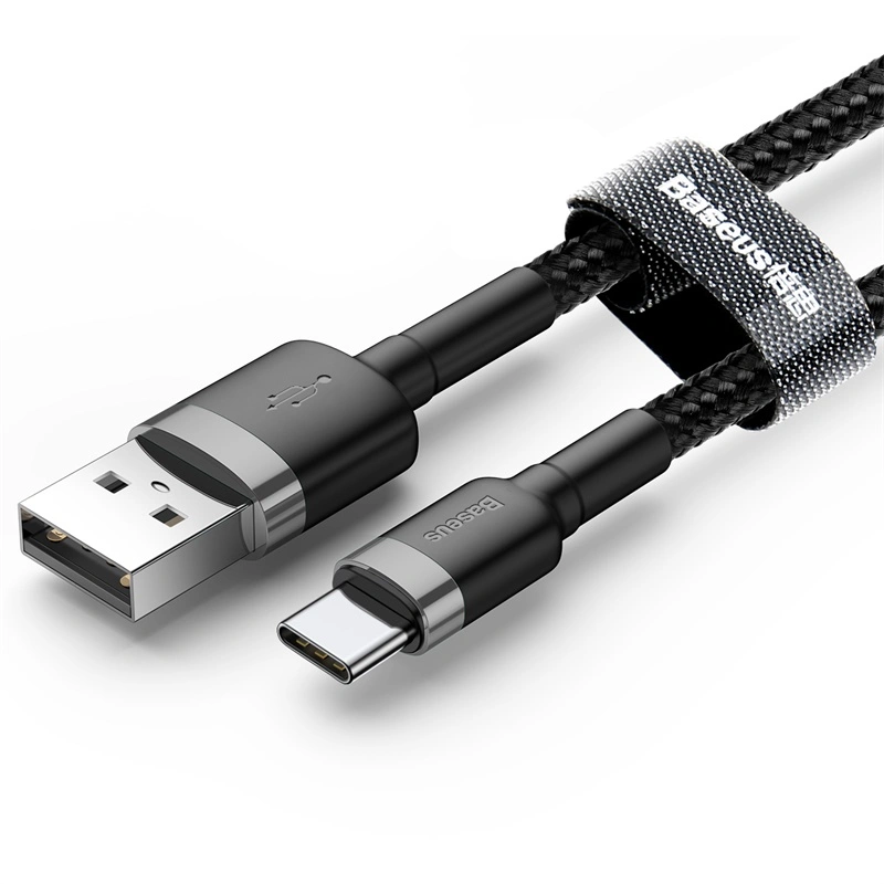 Baseus 1Meter Cafule USB For Type-C 3A Gray+Black Cable - Image 12