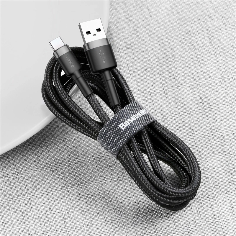 Baseus 1Meter Cafule USB For Type-C 3A Gray+Black Cable - Image 10