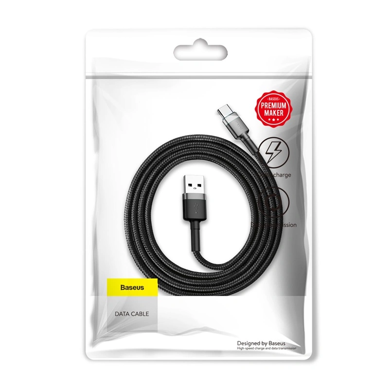 Baseus 1Meter Cafule USB For Type-C 3A Gray+Black Cable - Image 16