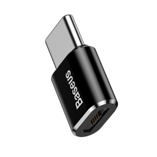 Baseus Micro Female To Type-C Male Adapter Converter 2.4A Black - CAMOTG-01- 6 Months Warranty
