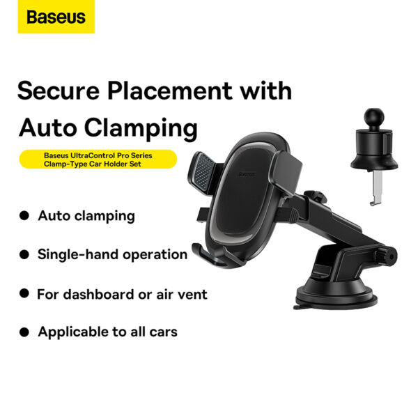 Baseus UltraControl Pro Series Clamp-Type Car Holder Set - Image 15