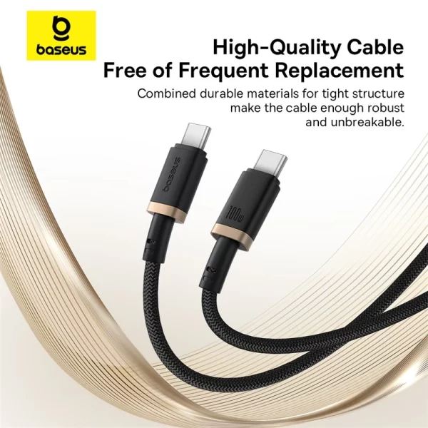 Baseus Dura Series Fast Charging Cable Type-C to Type-C 100W 1m Gold+Black Baseuscolombo