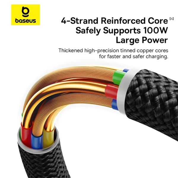 Baseus Dura Series Fast Charging Cable Type-C to Type-C 100W 1m Gold+Black Baseuscolombo