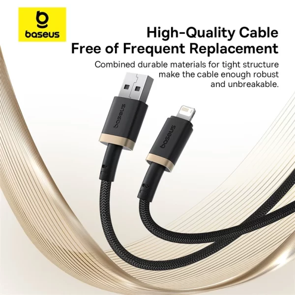 Baseus Dura Series Fast Charging Cable USB to iP 2.4A 1m Gold+Black Baseuscolombo