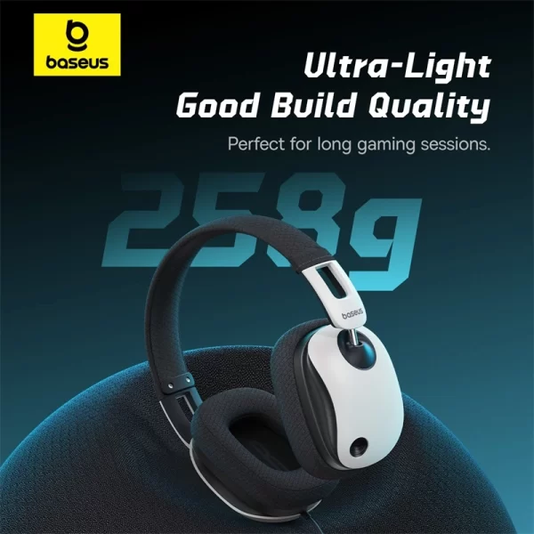 Baseus GoPlay 1 Max Gaming Wired Headphones Moon White Baseuscolombo