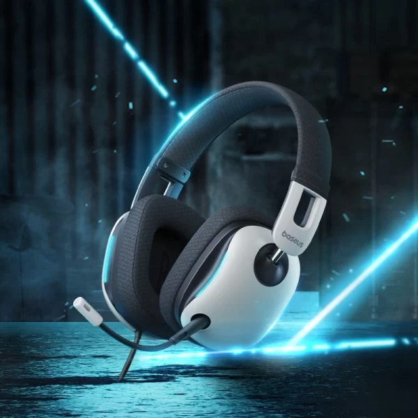 Baseus GoPlay 1+ Max Gaming Wired Headphones Moon White Baseuscolombo