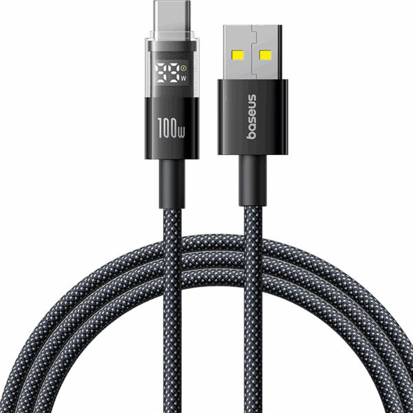 Baseus 1meter 100W Display 2 Series USB-A to USB-C Fast Charging Cable - Image 2