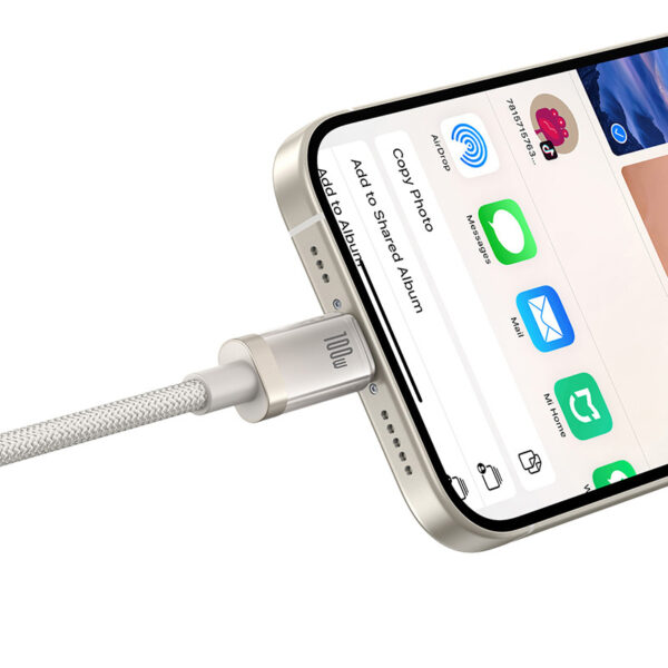 Baseus  1Meter 100W Titanium Alloy Type-C to Type-C Fast Charging Cable - Image 5