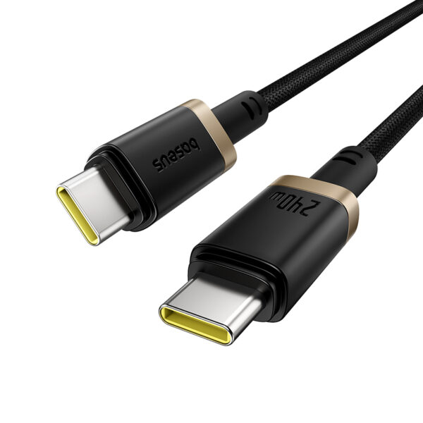 Baseus Dura Fast Charging Data Cable USB-C to USB-C 240W 1m Gold Black - Image 3