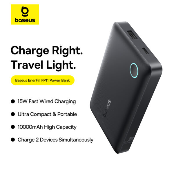 Baseus EnerFill FP11 Power Bank 10000mAh 15W Cosmic Black - Image 9