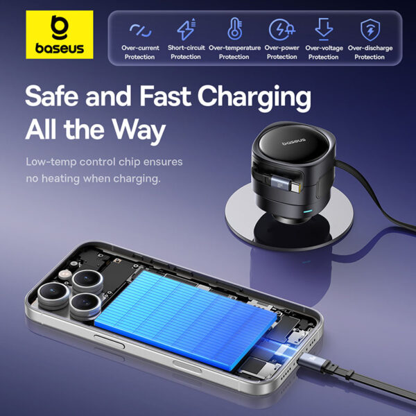 Baseus Enjoyment Max Car Charger C+C Cables 60W Cosmic Black - Image 13