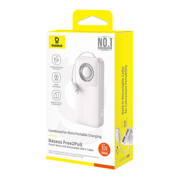 Baseus Free2Pull 20000mAh 65W Power Bank with Retractable Cable - Image 18