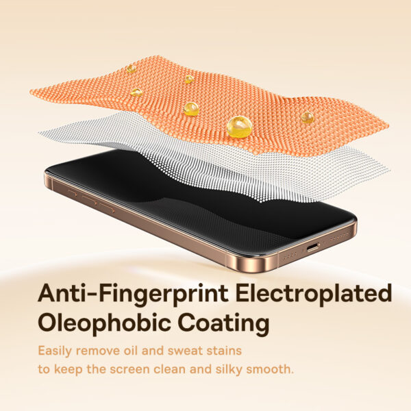 Baseus iPhone 16 Pro Max Full-View 3D HD Hot-Bending Tempered Glass Screen Protector - Image 8