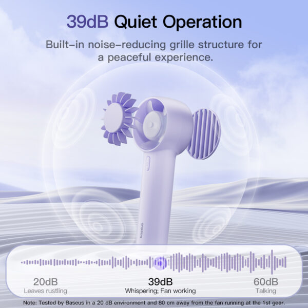 Baseus GoTrip DT1 Mini Turbine Handheld Fan Nebula Purple - Image 5