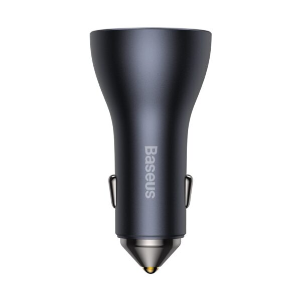 Baseus Golden Contactor Pro Triple Fast Charger Car Charger 65W U+C+C Dark Gray - Image 2