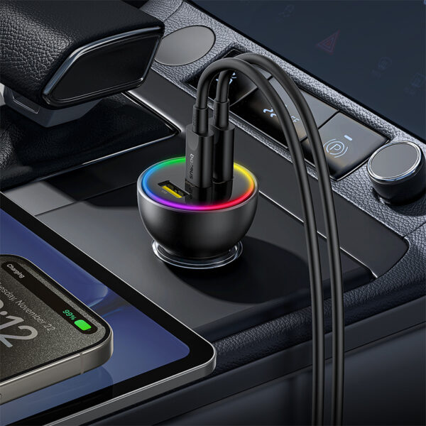 Baseus Multi-Port Fast Charge Car Charger C+C+U 152.5W Set Cluster Black - Image 9