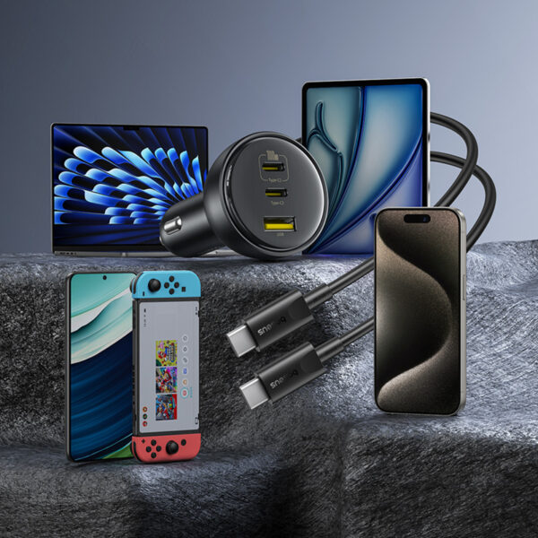 Baseus Multi-Port Fast Charge Car Charger C+C+U 152.5W Set Cluster Black - Image 10