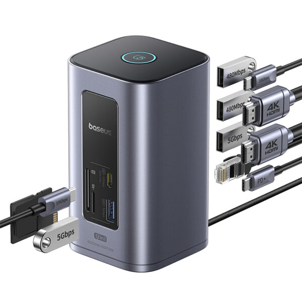 Baseus NU1 Air Spacemate 12-in-1 Docking Station Space Grey - Image 5