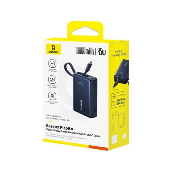 Baseus PicoGo Digital Display Power Bank 10000mAh 45W Cosmic Black - Image 12
