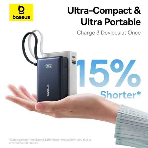 Baseus PicoGo Digital Display Power Bank 10000mAh 45W Cosmic Black - Image 7