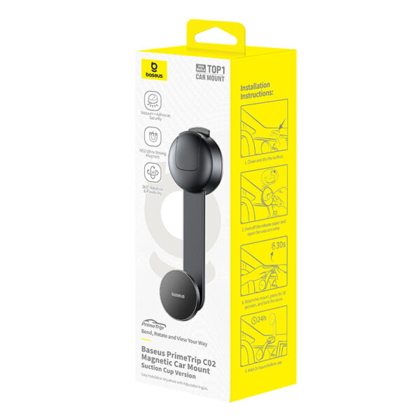Baseus PrimeTrip C02 Magnetic Car Mount Suction Cup Version Cosmic Black - Image 7