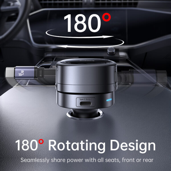 Baseus PrimeTrip VR1 Car Charger with Retractable Cable (U+C)+Type-C 60W Cosmic Black - Image 10