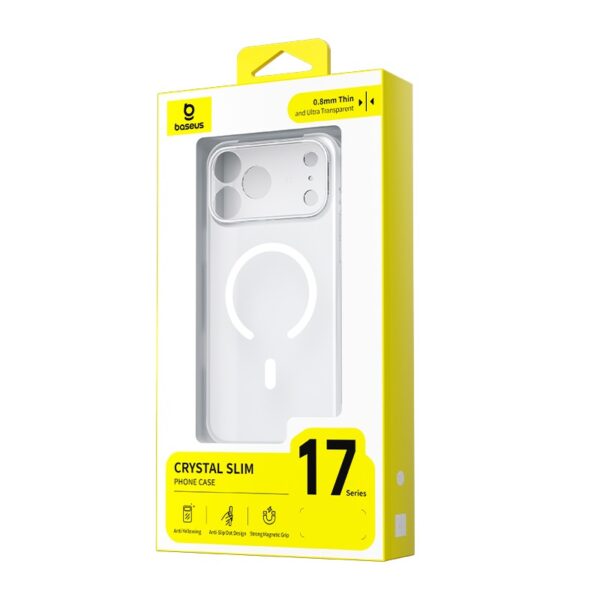 Baseus iPhone 17 Pro Crystal Slim Magnetic With Lense Background cover Phone Case Clear - Image 6