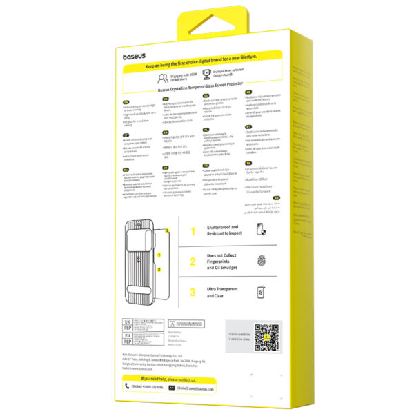 Baseus iPhone 17 Pro Crystalline HD Tempered Glass Screen Protector with Dustproof Installation Tray Clear - Image 5