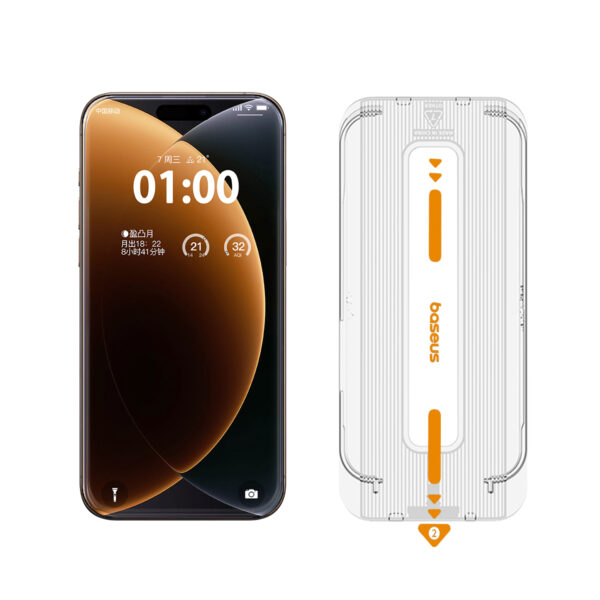 Baseus iPhone 17 Pro Max Impact HD Tempered Glass Screen Protector with Dustproof Installation Tray Clear - Image 7