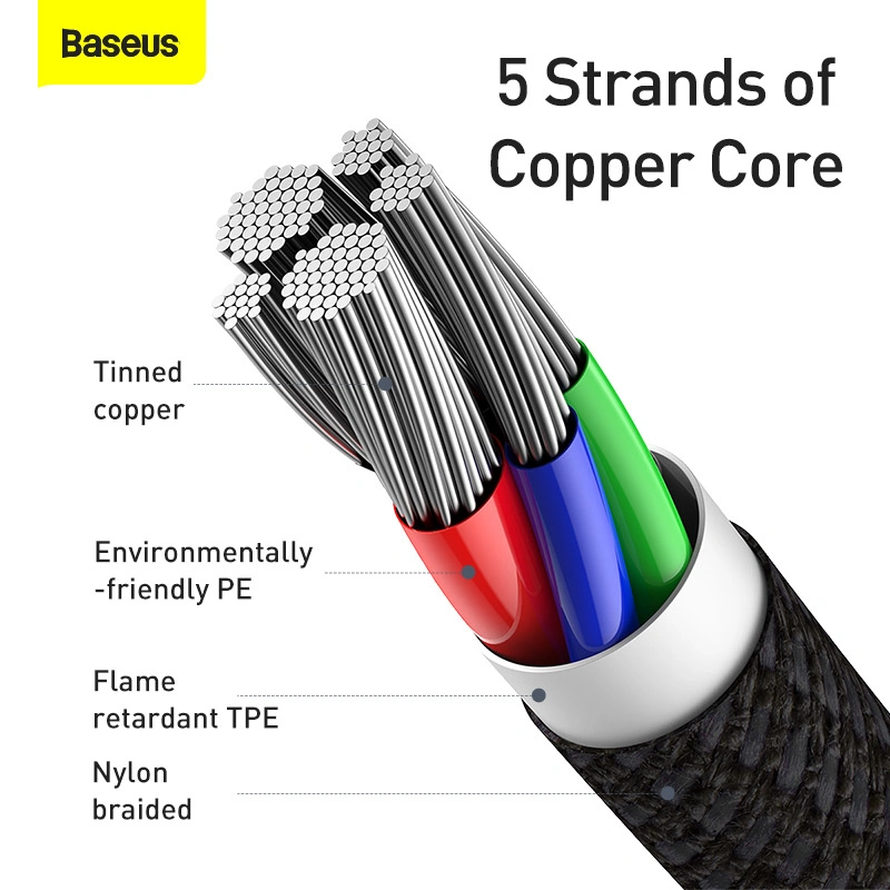 Baseus 1Meter 20W High Density Braided Fast Charging Data Type-C to Lightning PD Cable Black - Image 7