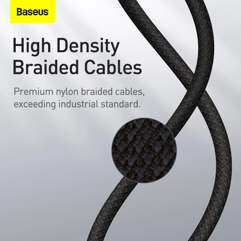 Baseus 1Meter 20W High Density Braided Fast Charging Data Type-C to Lightning PD Cable Black - Image 5