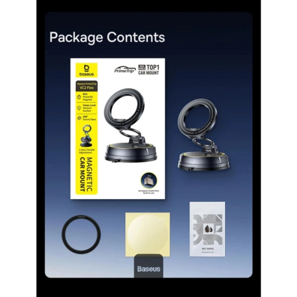 Baseus PrimeTrip VC2 Flex Magnetic Car Mount (Suction Cup Version) Cosmic Black - C0013803 - Image 7