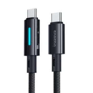 Baseus 1meter 100W Lit Button-Control Type-C to Type-C Fast Charging Data Cable Cosmic Black - P10379000121-00