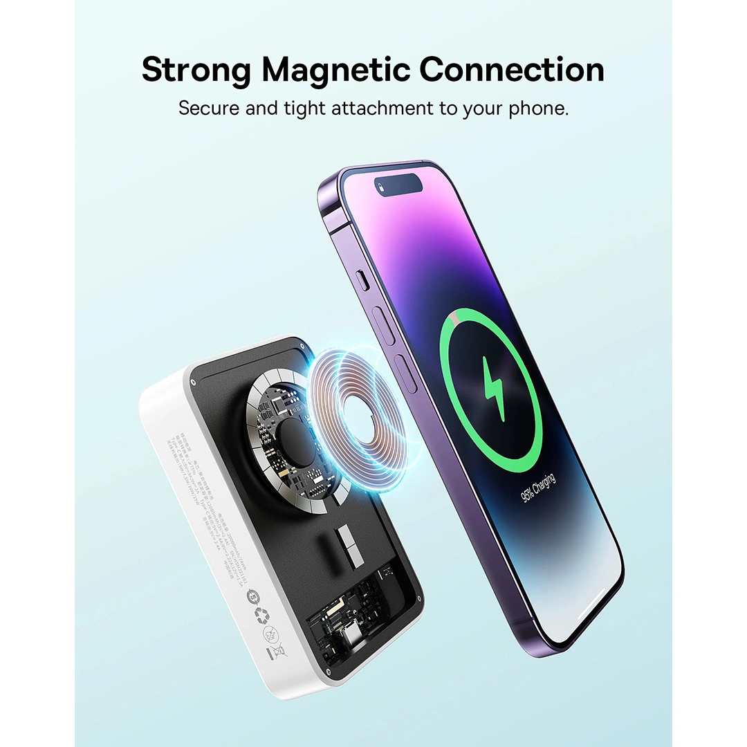 Baseus 20000mAh 20W EnerFill FM41 Mini Magnetic Power Bank Moon White - E0027U01 - 1 Year Warranty BC (4) | Baseus Colombo Baseus 20000mAh 20W EnerFill FM41 Mini Magnetic Power Bank Moon White - E0027U01 - 1 Year Warranty BC (4) | Baseus Colombo