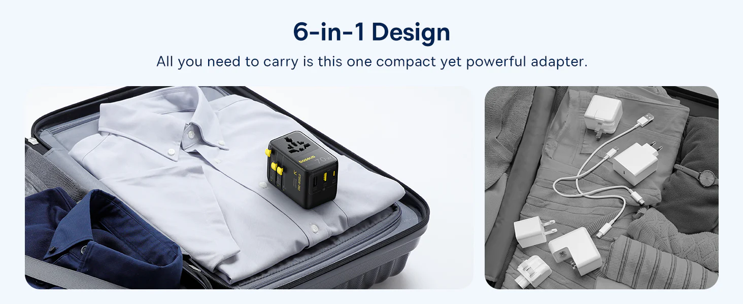 Baseus EnerCore 70W 6-in-1 Universal Travel Adapter - with Retractable Cable - CG11 - E0307E00 BANNER BASEUS COLOMBO_6 | Baseus Colombo