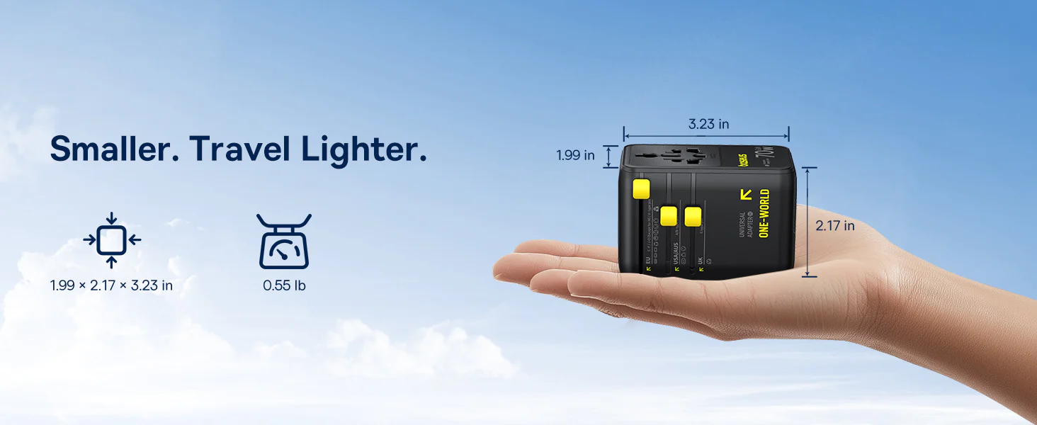 Baseus EnerCore 70W 6-in-1 Universal Travel Adapter - with Retractable Cable - CG11 - E0307E00 BANNER BASEUS COLOMBO_9 | Baseus Colombo