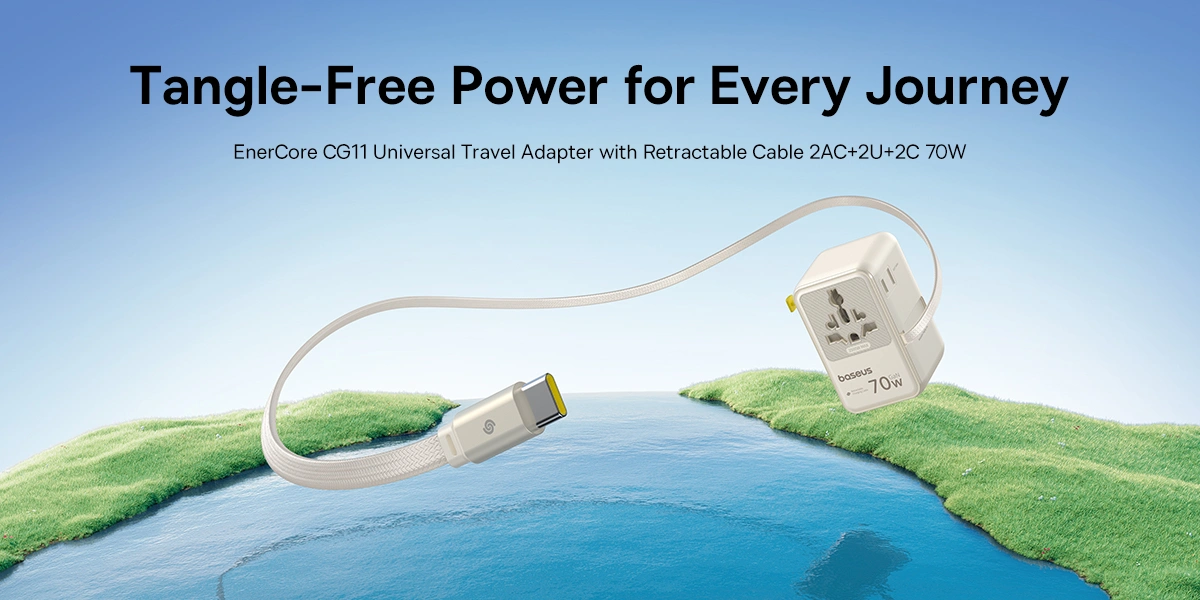 Baseus EnerCore 70W 6-in-1 Universal Travel Adapter with Retractable Cable - Off-White - CG11 - E0307E01 baseus colombo_banner_1 | Baseus Colombo